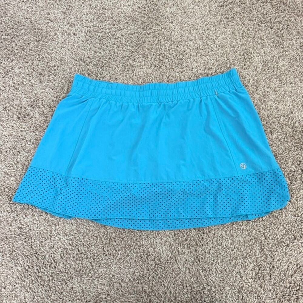 UJA Skort 13" Blue/Turquoise Loop Drawstring Reflective Detail‎ Women's Large